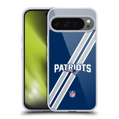 NFL New England Patriots Logo Stripes Soft Gel Case for Google Pixel 9 Pro XL
