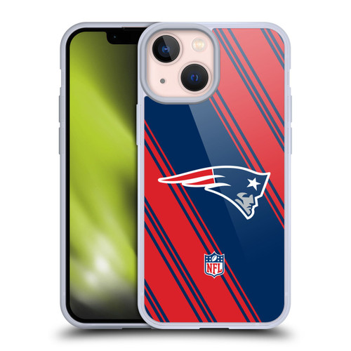 NFL New England Patriots Artwork Stripes Soft Gel Case for Apple iPhone 13 Mini