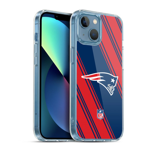 NFL New England Patriots Artwork Stripes Soft Gel Case for Apple iPhone 13 Mini