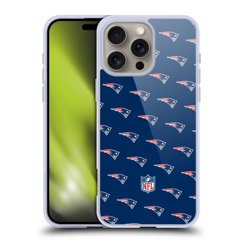 NFL New England Patriots Artwork Patterns Soft Gel Case for Apple iPhone 16 Pro Max
