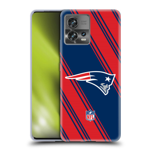 NFL New England Patriots Artwork Stripes Soft Gel Case for Motorola Moto Edge 30 Fusion