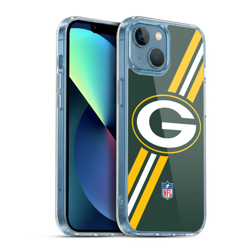 NFL Green Bay Packers Logo Stripes Soft Gel Case for Apple iPhone 13 Mini & MagSafe