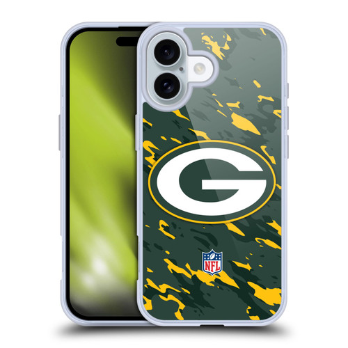 NFL Green Bay Packers Logo Camou Soft Gel Case for Apple iPhone 16 & MagSafe