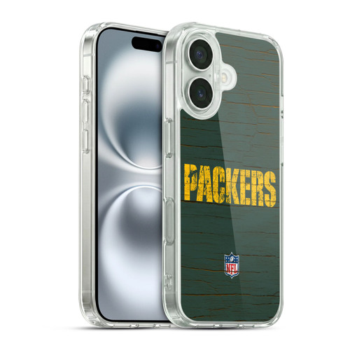 NFL Green Bay Packers Logo Distressed Look Soft Gel Case for Apple iPhone 16 & MagSafe