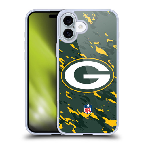 NFL Green Bay Packers Logo Camou Soft Gel Case for Apple iPhone 16 Plus & MagSafe