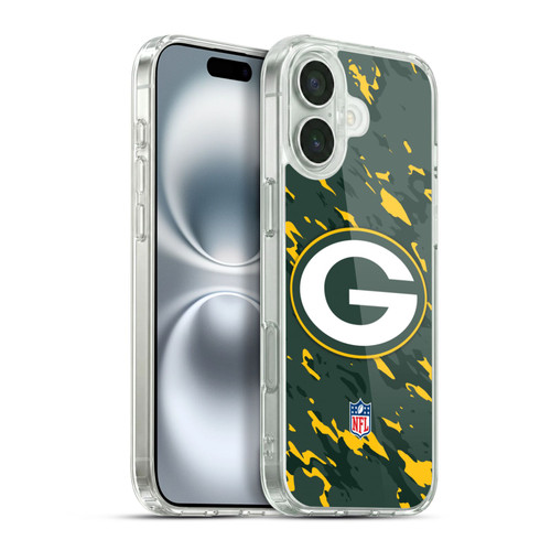 NFL Green Bay Packers Logo Camou Soft Gel Case for Apple iPhone 16 Plus & MagSafe