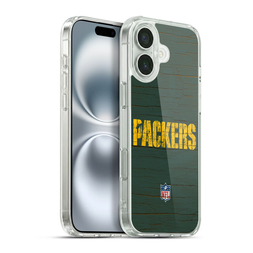 NFL Green Bay Packers Logo Distressed Look Soft Gel Case for Apple iPhone 16 Plus & MagSafe