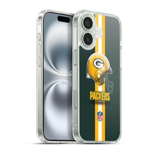 NFL Green Bay Packers Logo Helmet Soft Gel Case for Apple iPhone 16 Plus & MagSafe