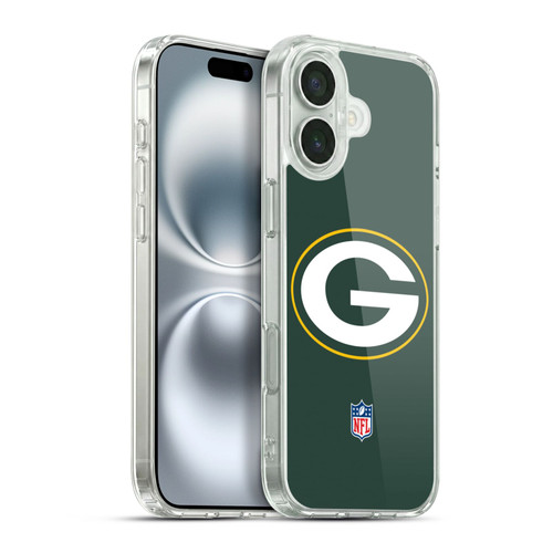 NFL Green Bay Packers Logo Plain Soft Gel Case for Apple iPhone 16 Plus & MagSafe