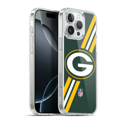 NFL Green Bay Packers Logo Stripes Soft Gel Case for Apple iPhone 16 Pro Max & MagSafe