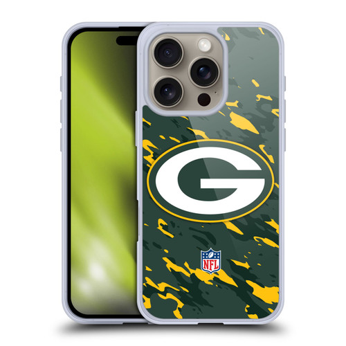 NFL Green Bay Packers Logo Camou Soft Gel Case for Apple iPhone 16 Pro & MagSafe