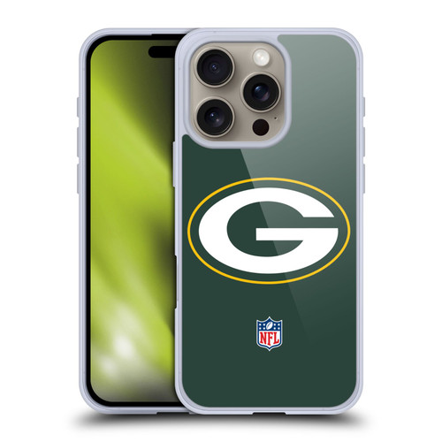 NFL Green Bay Packers Logo Plain Soft Gel Case for Apple iPhone 16 Pro
