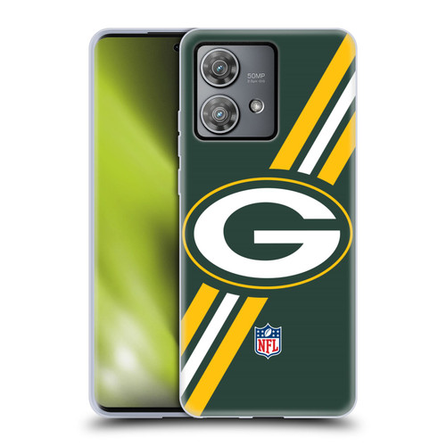 NFL Green Bay Packers Logo Stripes Soft Gel Case for Motorola Edge 40 Neo 5G