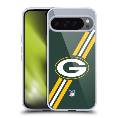 NFL Green Bay Packers Logo Stripes Soft Gel Case for Google Pixel 9 Pro XL