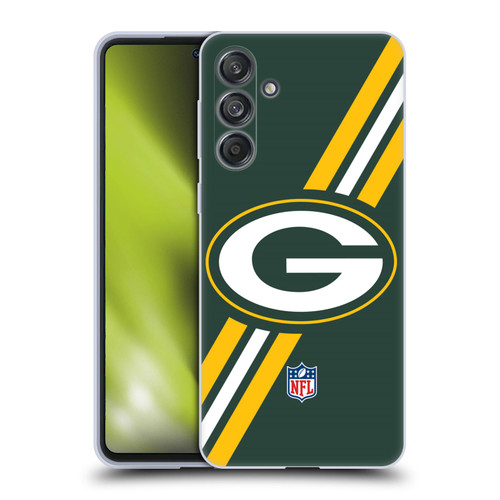 NFL Green Bay Packers Logo Stripes Soft Gel Case for Samsung Galaxy M55 5G