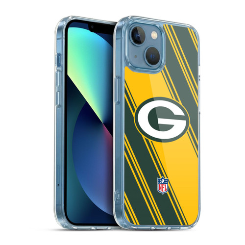 NFL Green Bay Packers Artwork Stripes Soft Gel Case for Apple iPhone 13 Mini