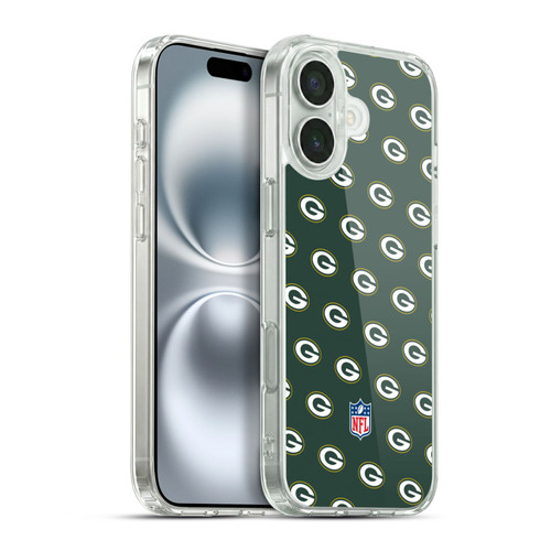 NFL Green Bay Packers Artwork Patterns Soft Gel Case for Apple iPhone 16 Plus