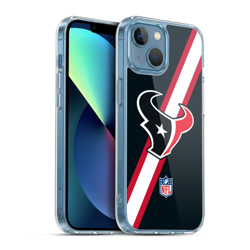 NFL Houston Texans Logo Stripes Soft Gel Case for Apple iPhone 13 Mini & MagSafe