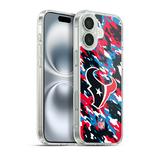 NFL Houston Texans Logo Camou Soft Gel Case for Apple iPhone 16 Plus & MagSafe