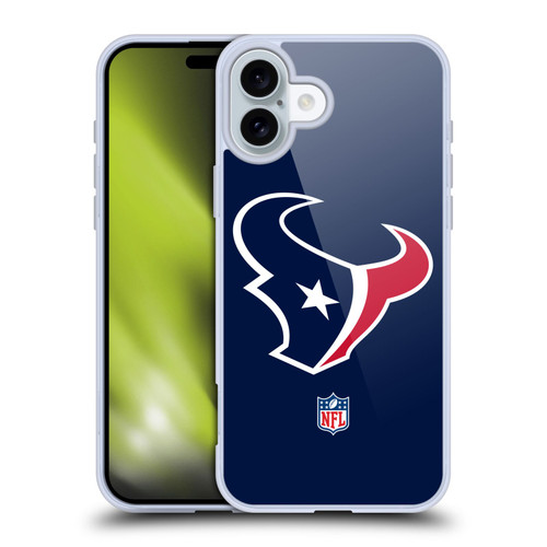NFL Houston Texans Logo Plain Soft Gel Case for Apple iPhone 16 Plus