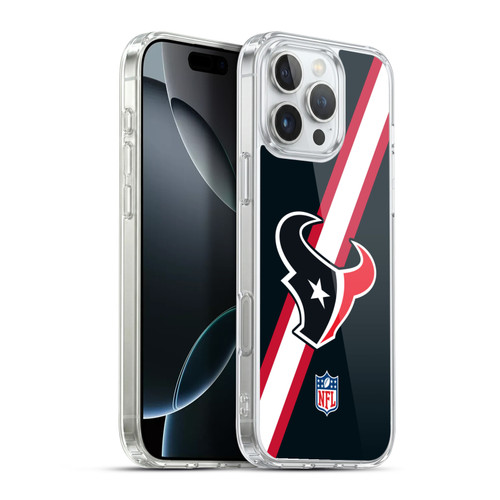 NFL Houston Texans Logo Stripes Soft Gel Case for Apple iPhone 16 Pro Max & MagSafe