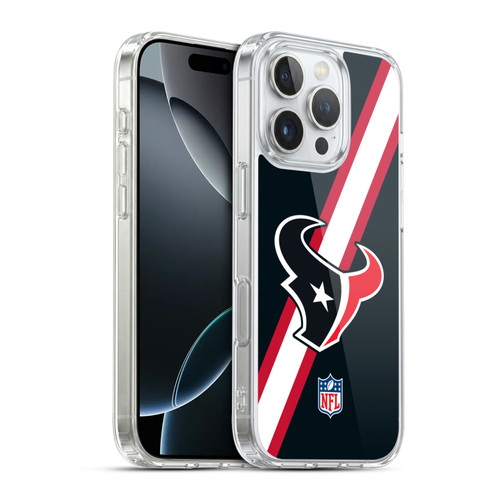 NFL Houston Texans Logo Stripes Soft Gel Case for Apple iPhone 16 Pro & MagSafe