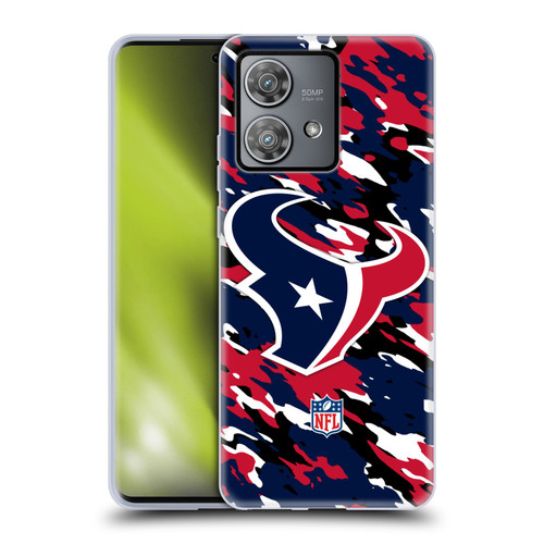 NFL Houston Texans Logo Camou Soft Gel Case for Motorola Edge 40 Neo 5G