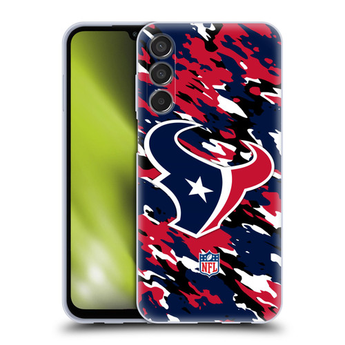 NFL Houston Texans Logo Camou Soft Gel Case for Samsung Galaxy M15/F15 5G