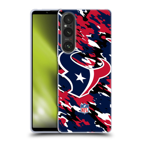 NFL Houston Texans Logo Camou Soft Gel Case for Sony Xperia 1 V 5G