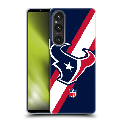 NFL Houston Texans Logo Stripes Soft Gel Case for Sony Xperia 1 V 5G