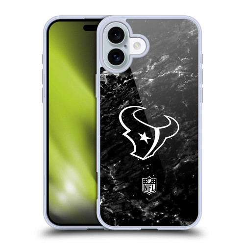 NFL Houston Texans Artwork Marble Soft Gel Case for Apple iPhone 16 Plus
