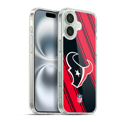 NFL Houston Texans Artwork Stripes Soft Gel Case for Apple iPhone 16 Plus & MagSafe