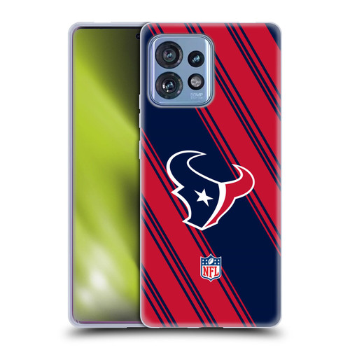NFL Houston Texans Artwork Stripes Soft Gel Case for Motorola Moto Edge 40 Pro