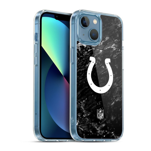 NFL Indianapolis Colts Artwork Marble Soft Gel Case for Apple iPhone 13 Mini & MagSafe