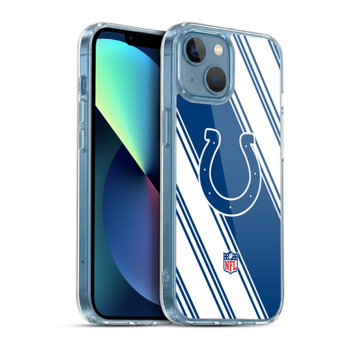 NFL Indianapolis Colts Artwork Stripes Soft Gel Case for Apple iPhone 13 Mini & MagSafe