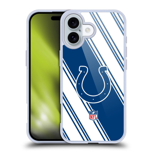 NFL Indianapolis Colts Artwork Stripes Soft Gel Case for Apple iPhone 16