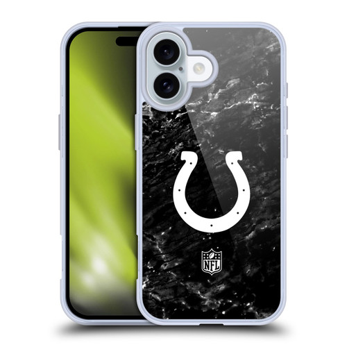 NFL Indianapolis Colts Artwork Marble Soft Gel Case for Apple iPhone 16
