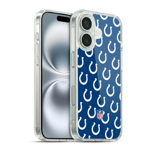 NFL Indianapolis Colts Artwork Patterns Soft Gel Case for Apple iPhone 16 & MagSafe