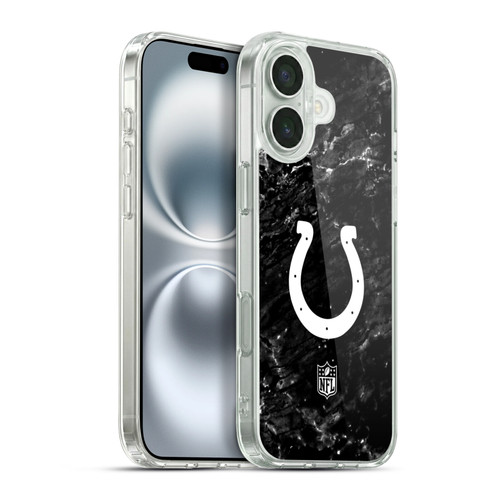 NFL Indianapolis Colts Artwork Marble Soft Gel Case for Apple iPhone 16 Plus & MagSafe