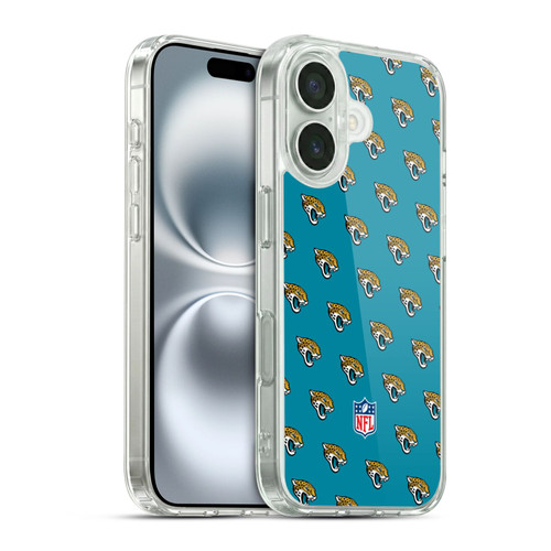 NFL Jacksonville Jaguars Artwork Patterns Soft Gel Case for Apple iPhone 16 & MagSafe
