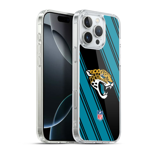 NFL Jacksonville Jaguars Artwork Stripes Soft Gel Case for Apple iPhone 16 Pro Max & MagSafe