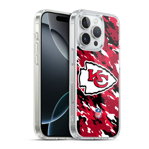 NFL Kansas City Chiefs Logo Camou Soft Gel Case for Apple iPhone 16 Pro & MagSafe