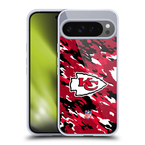 NFL Kansas City Chiefs Logo Camou Soft Gel Case for Google Pixel 9 Pro XL