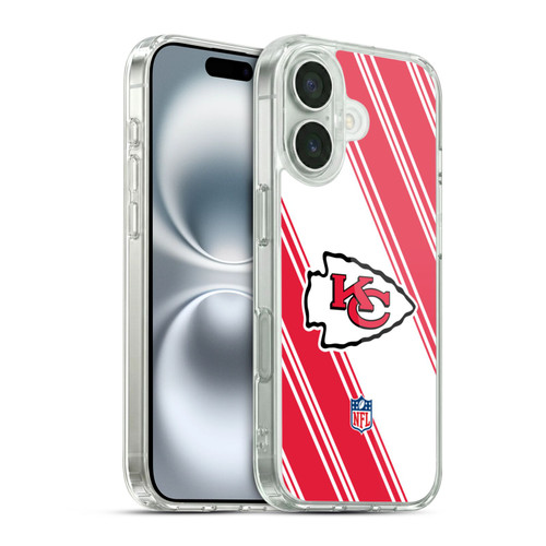 NFL Kansas City Chiefs Artwork Stripes Soft Gel Case for Apple iPhone 16