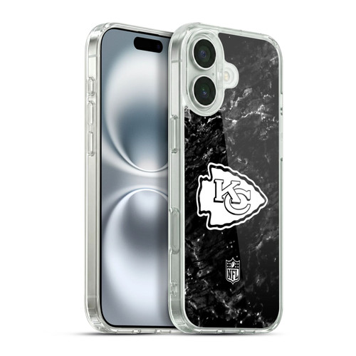 NFL Kansas City Chiefs Artwork Marble Soft Gel Case for Apple iPhone 16 Plus