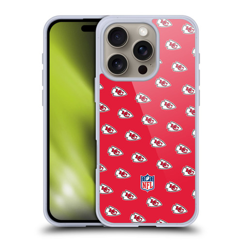 NFL Kansas City Chiefs Artwork Patterns Soft Gel Case for Apple iPhone 16 Pro