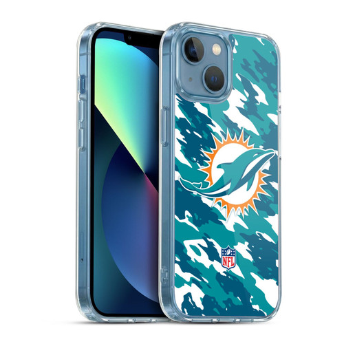 NFL Miami Dolphins Logo Camou Soft Gel Case for Apple iPhone 13 Mini