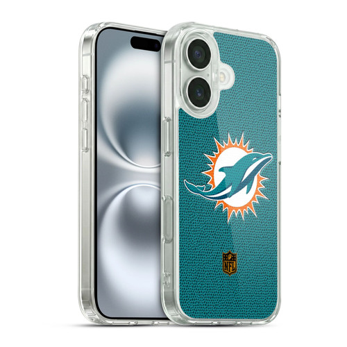 NFL Miami Dolphins Logo Football Soft Gel Case for Apple iPhone 16
