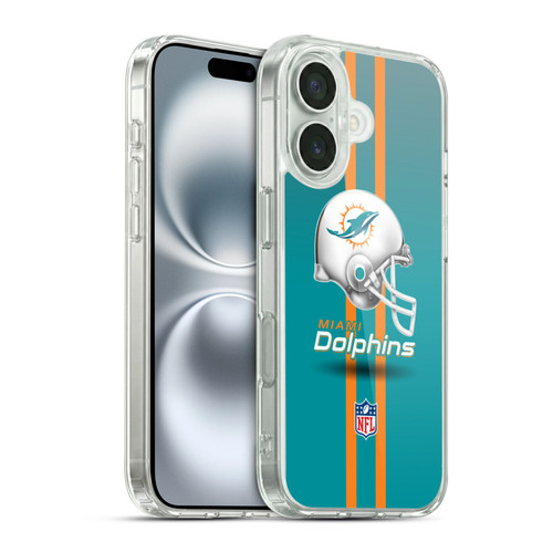 NFL Miami Dolphins Logo Helmet Soft Gel Case for Apple iPhone 16