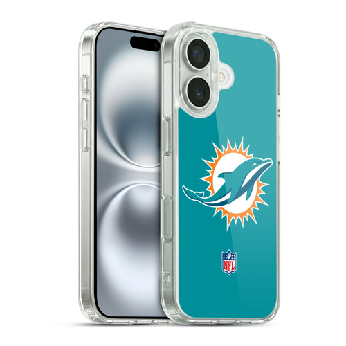 NFL Miami Dolphins Logo Plain Soft Gel Case for Apple iPhone 16